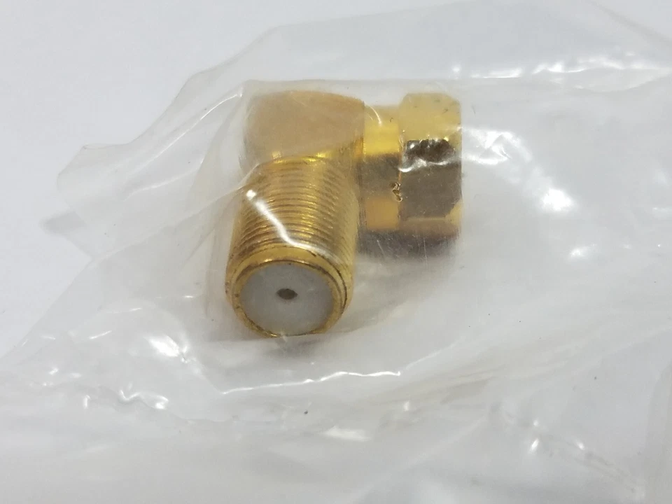 8 Pcs F Type Male to Female Right Angle 90 Degree Coax Coaxial TV Adapter Gold - Image 3 of 3