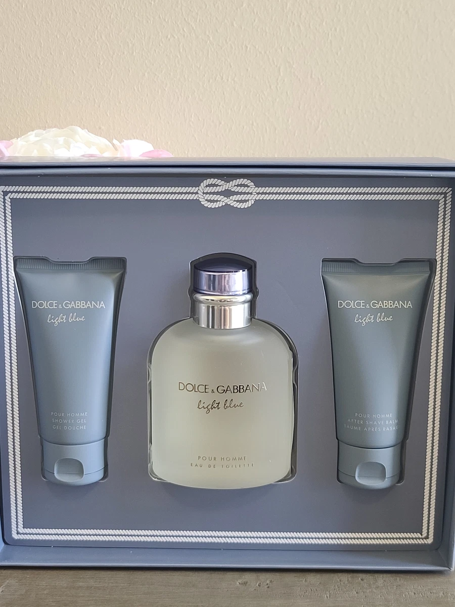 Dolce and gabbana light blue cheap 3 piece gift set