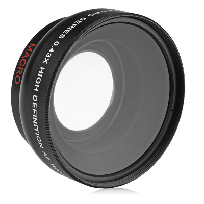 Opteka 58mm 0.43X HD Super Wide Angle Lens with Macro For Canon EOS DSLR Cameras