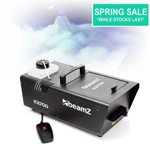Disco Ball Low With Fluid, Ground Fogger Dry Ice Smoke Effect, BeamZ ICE700 EBa Fog Machine