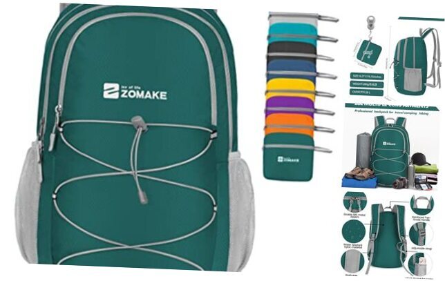 Lightweight Packable Backpack 28L - Foldable Backpack Water-Resistant