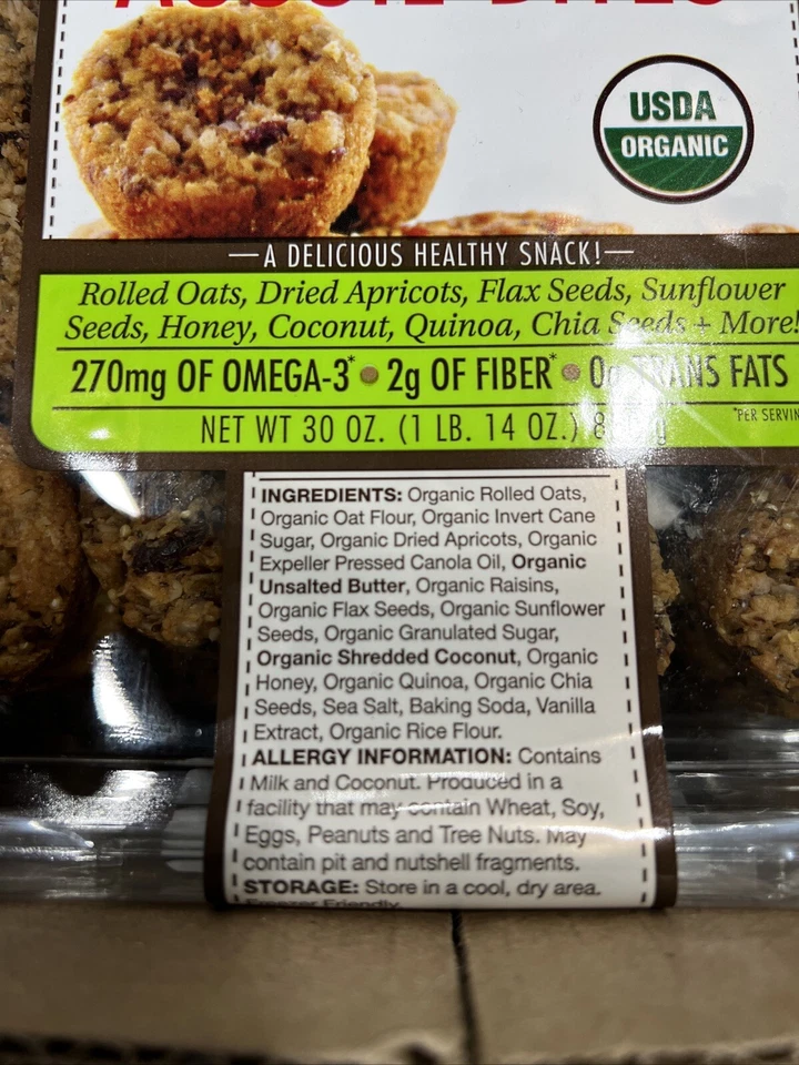 Universal Bakery Organic Aussie Bites - Bocados de bocadillos saludables de avena de 30 onzas, limitados Foto 3 de 4