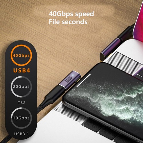 USB C Female To USB C Male Connector PD 240W 8K 60HZ 40Gbps USB4.0 C Right - Zdjęcie 8 z 24