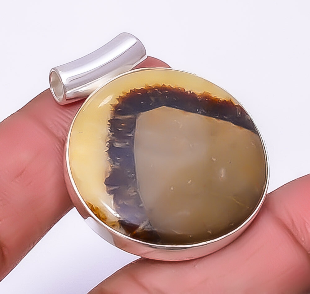 Septarian Stone - Utah Gemstone 925 Sterling Silver Pendant 1.37