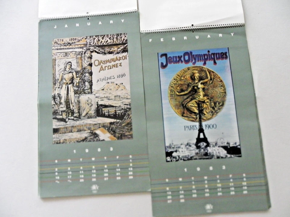 Póster Calendario 1983/84 Juegos Olímpicos XXIII OLIMPIADA L.A 1896-1984 Conmemorativo Foto 3 de 4