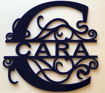 Monogramm Name Wandbild / Türschild Familienname / Kind s Name Schild Wohndeko 