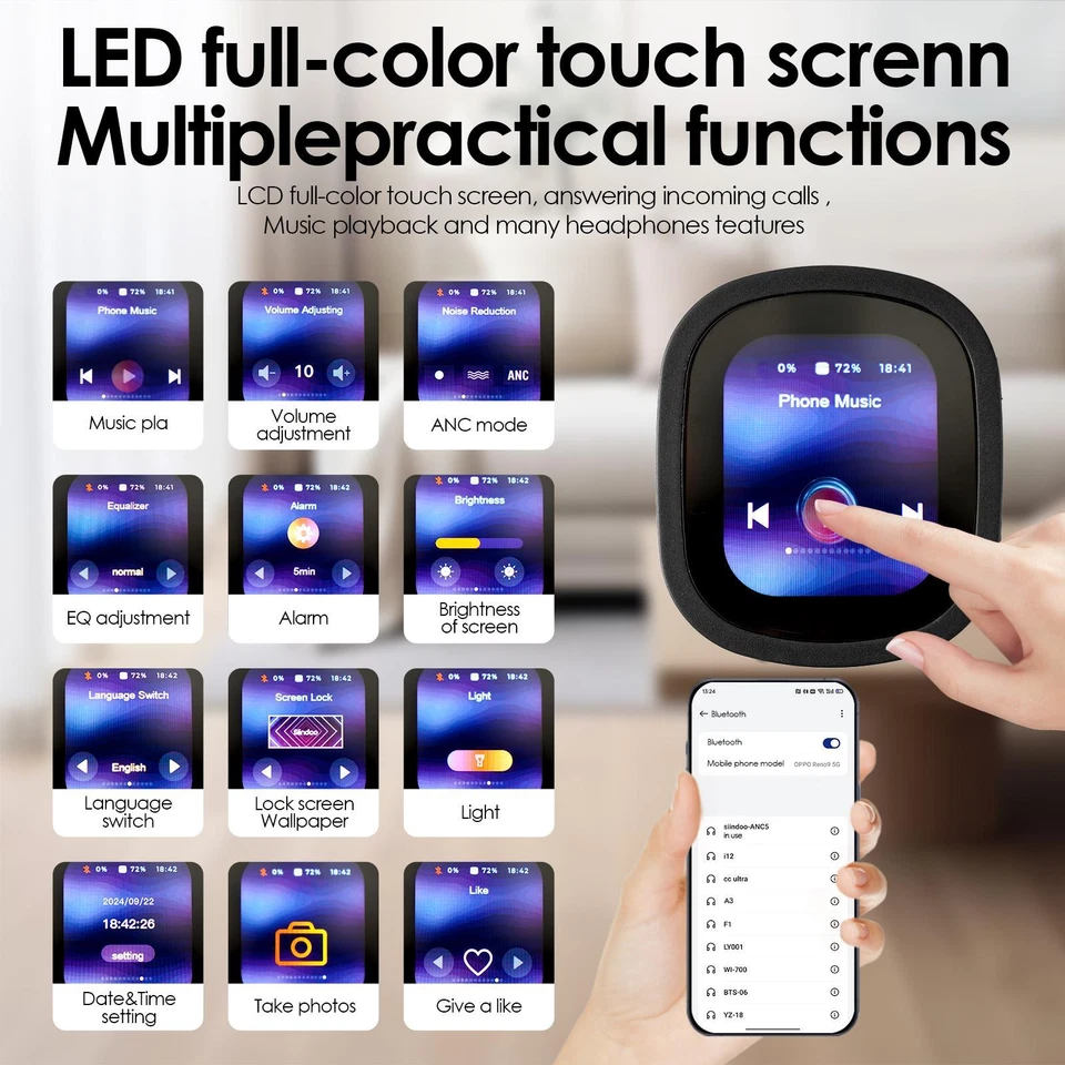 Wireless Bluetooth Headphones Noise Cancelling Headset for Phone Computer - Image 3 of 4