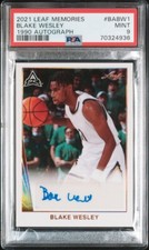 PSA 9 - BLAKE WESLEY Auto - 2021 Leaf Memories 1990 Autograph - 1st-Year Rookie