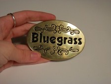 1978 Vintage Solid Brass Bluegrass Belt Buckle Country Music Themed 4288
