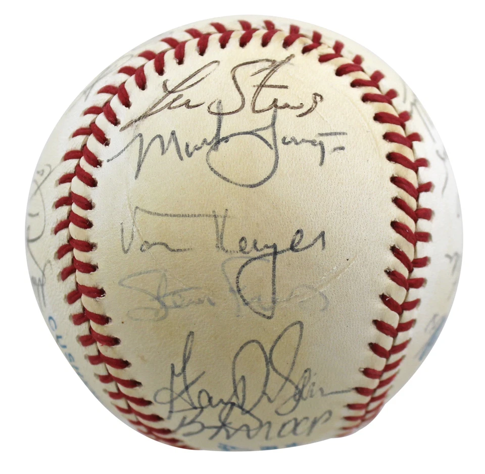 1992 Angels (24) Gaetti, Abbott, Macha +21 Signed Oal Baseball BAS #AB92943 - Image 4 of 4