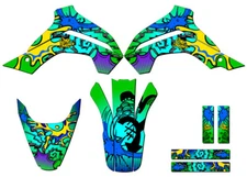 2021-2022 KLX 140 R RL ZANY Green Senge Graphics Kit Compatible with Kawasaki