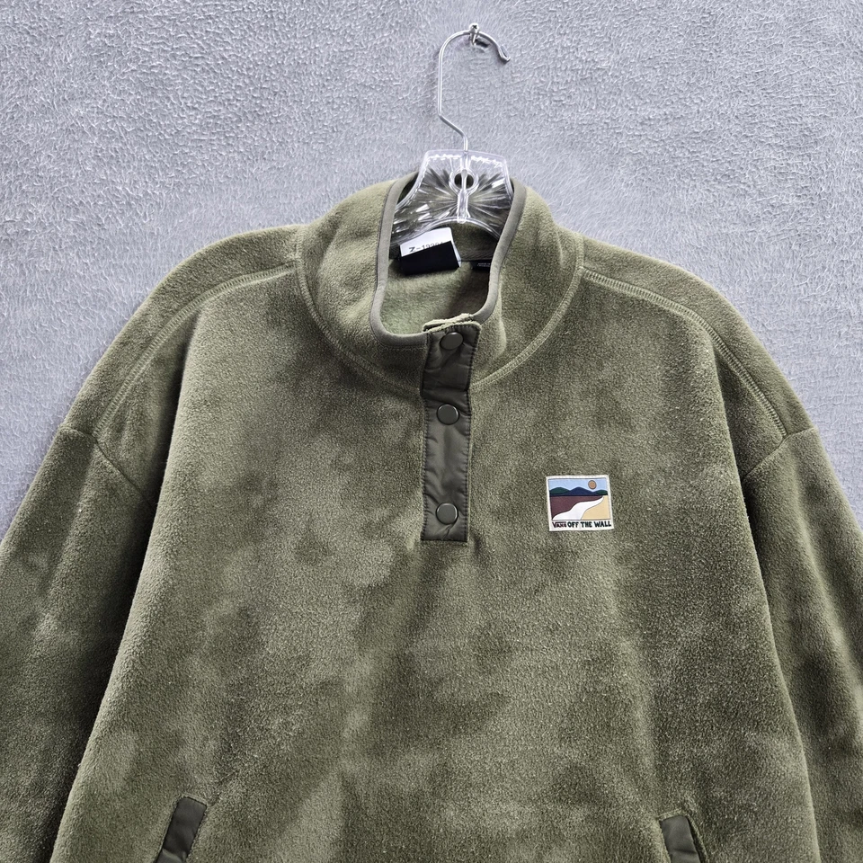 Vans Mujer Sudadera S Verde Tie Dye Pullover Polar Paisaje Parche A Presión Foto 4 de 4