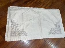 Berated King Size 20” X 36” Hidden Zipper Pillow Sham Embroidered Pleated Ruffle