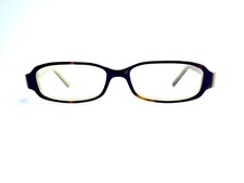 VTG Calvin Klein Brown Green Tortoise Rectangular Glasses Italy 201 49 15 135