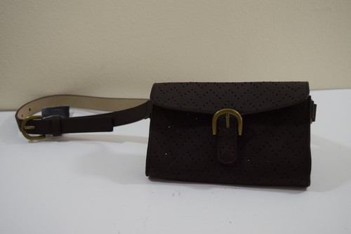 Style & Co. Women's Perforated Fanny Pack with Belt Brown Size Medium - Picture 6 of 10