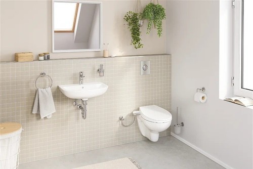 GROHE Quick Fix Set Accessori Bagno 3 in 1 Porta Rotolo WC Gancio Spazzola - Foto 5 di 6