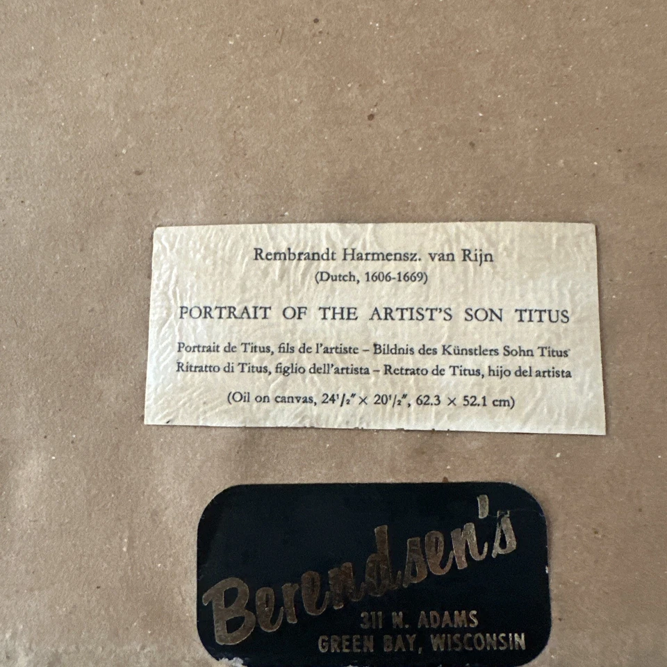 Rembrandt Van Rijn (Dutch 1606-1669), "Portrait of the Artist’s Son, Titus” - Image 2 of 3