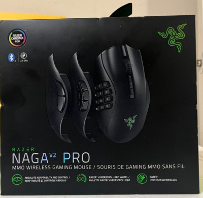 Razer Naga V2 Pro MMO Wireless Gaming Mouse RZ01-04400100-R3U1 Brand New Sealed!