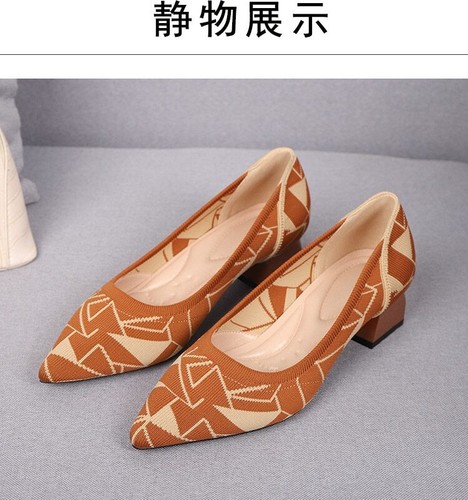 Large Size Women's Pointed High Heels Casual Breathable Woven Pointed Shoes - Picture 15 of 33