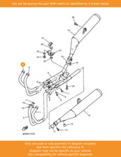 YAMAHA Pipe, Exhaust 4, 4KM-14641-01 OEM XJ900SDIVERSION