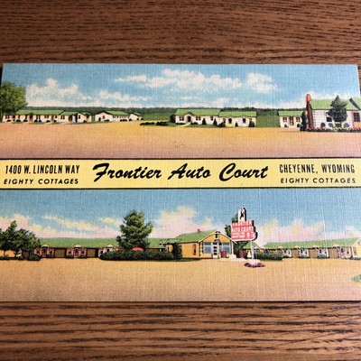 POSTCARD Frontier Auto Court Cheyenne, Wyoming  Lincoln Way Eighty Cottages