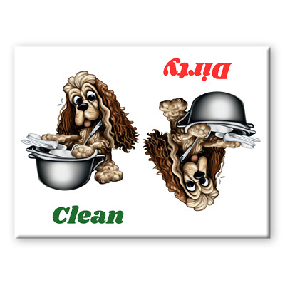 AMERICAN COCKER SPANIEL Clean Dirty DISHWASHER MAGNET 1