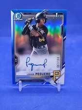 2021 Bowman Chrome Liover Peguero 1st Auto True Blue Refractor /150 