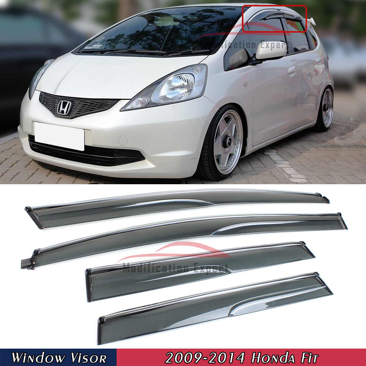 For 2009-2014 2nd Gen Honda Fit GE8 Chrome Mugen Style