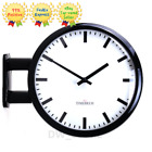 Modern Art Design Double Sided Wall Clock Station Clock Home Decor - Mdcline Bk