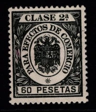 Spain early 1900s 60p GIRO Black Revenue Stamp MNG - S35798
