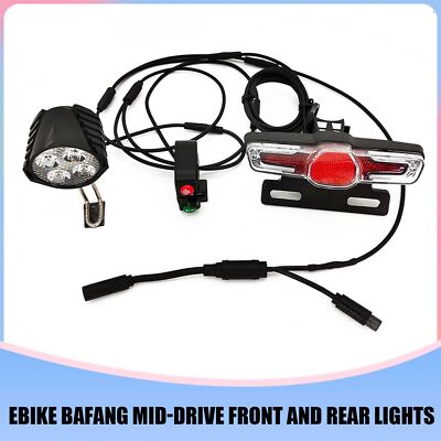 For E-bike Bafang Mid-drive Front Rear Light Horn/Turning/Braking Lamps Set US