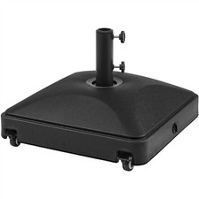 37L Parasol Base StandWater/ Sand-Filled with Wheels  Square Rolling, Black