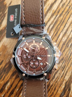 MF MINI FOCUS Men Watch Business Chronograph Waterproof  Analog Quartz Watch NEW