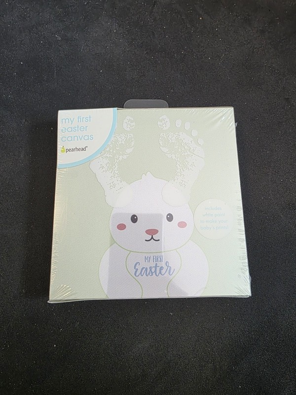BABY KEEPSAKE MEMORY MY FIRST EASTER CANVAS DECORATION GIFT PEARHEAD NEW