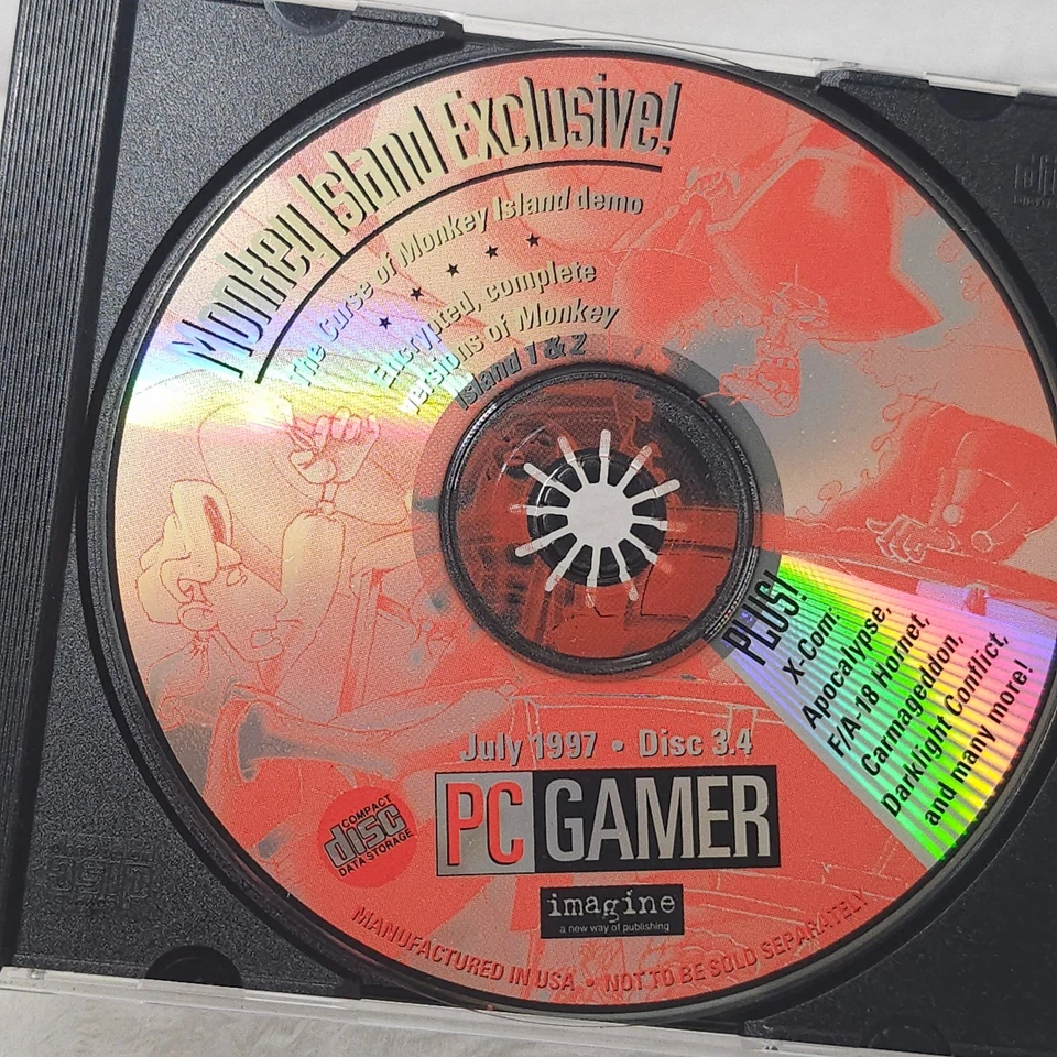 PC Gamer Disc 3.4 July 1997 Demo Monkey Island Carmageddon Monkey Island X-Com - Image 2 of 3