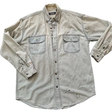 Vintage Distressed Premier International Denim Work shirt Men’s Medium