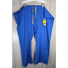 WonderWink Origins Papa Unisex Scrub Pants Royal Blue Yellow Drawstring 3XP NEW
