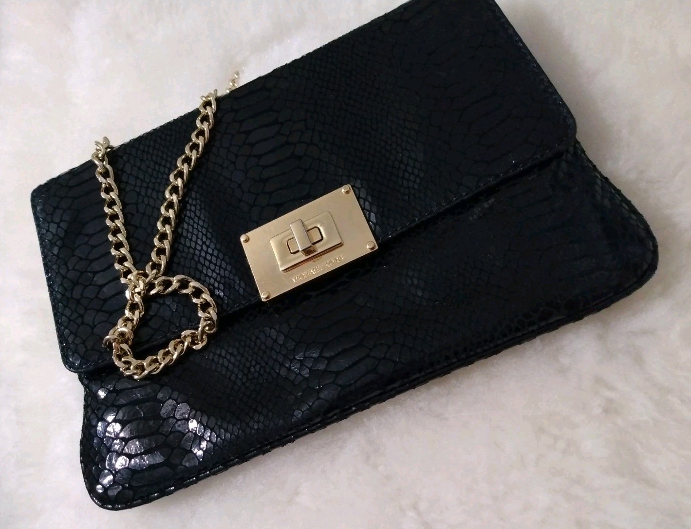 Michael Kors Glazed  Black Python Embossed Leathe… - image 17