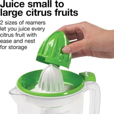 Electric Citrus Juicer Machine, Large 34 Oz. Pitcher, Pressure Activated, 2 R...