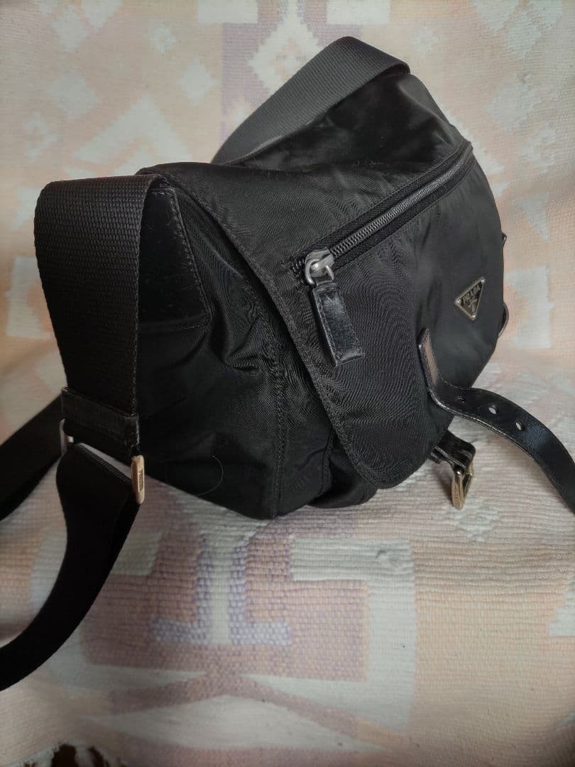 PRADA Nylon Shoulder Bag Black thumbnail 7