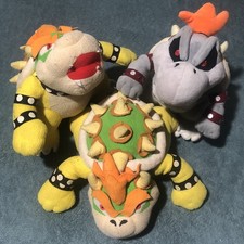 Nintendo Super Mario Bowser Dry Bowser Plush Stuffed Animal Lot Of 3 Used