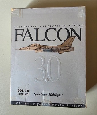 Falcon 3.0 PC Big Box 100% CIB 1991 Spectrum HoloByte 6-Disk Floppy SET
