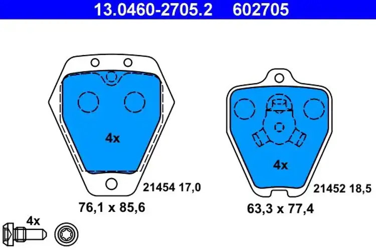 Brake pads 13.0460-2705.2 ATE for AUDI A4 B5 A4 B5 Avant