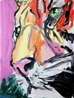 Original Abstract Tiger Painting Canvas Neo Expressionist Fine Art Decor 11x14 — photo 7