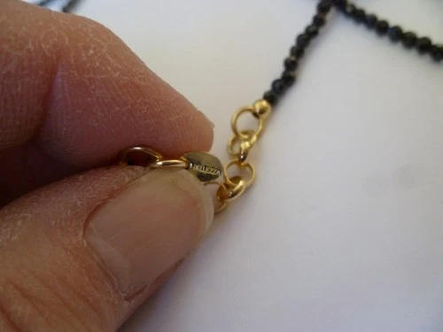 Bellezza Black Spinel Gold Tone, Black Openwork Floral Heart Pendant Necklace image 5