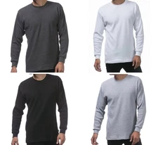 Pro Club Men's Heavyweight Cotton Long Sleeve Thermal Top Crew Neck Mens