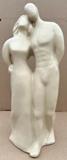 Royal Haeger Loving Couple Arm & Arm Sculpture Modern Smooth Tan 16 In.Man Woman