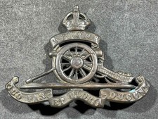 WW1 WWI British English UK King Royal Artillery Regiment Cap Badge Insignia Pin