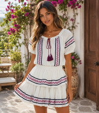 LoveShackFancy Embroidered Poppy Dress Size M