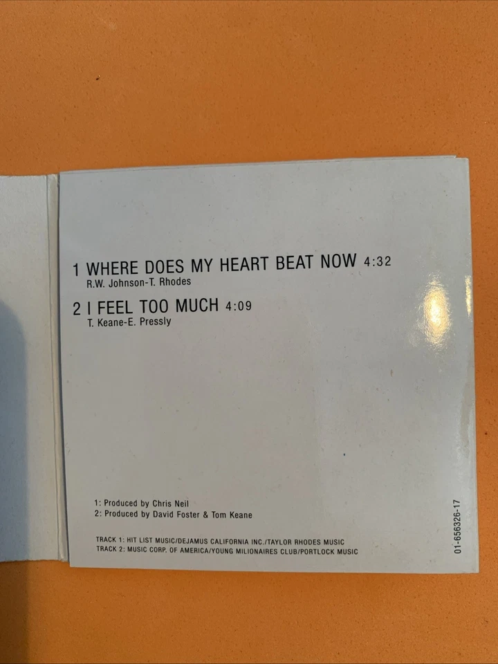 Celine Dion - Where Does My Heart Beat Now (3” CD, 1990) 2 TRK IMPORT *V RARE* - Image 3 of 4
